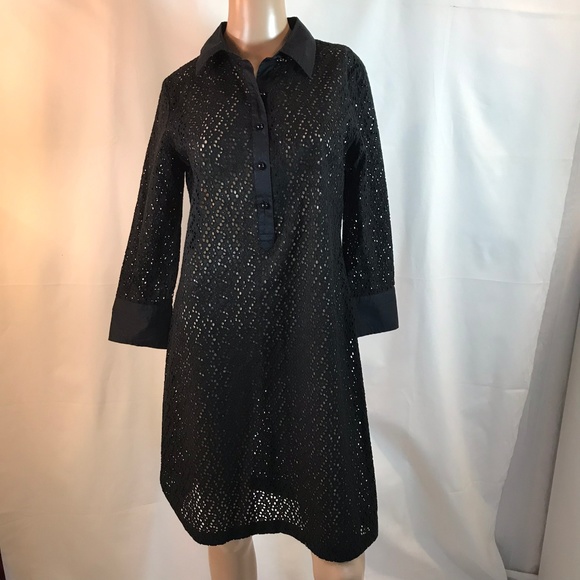 Talbots SZ 4 Black Eyelet Dress - Picture 1 of 4